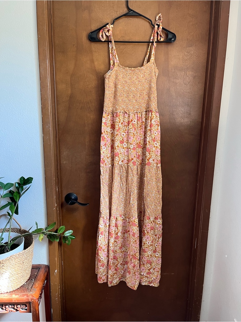 City Triangles Floral Maxi Dress in Peach and Pink